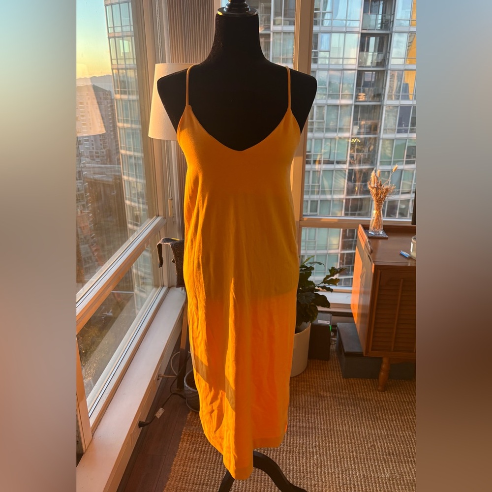 ZARA Spaghetti-Strap Dress — Size S, golden orange/yellow